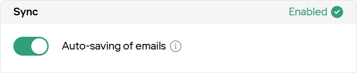 Auto-saving of emails toggle